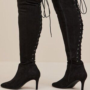 Torrid - 7 WW, Stiletto Over The Knee Boot (Wide Width) in Black​​​​​​​​